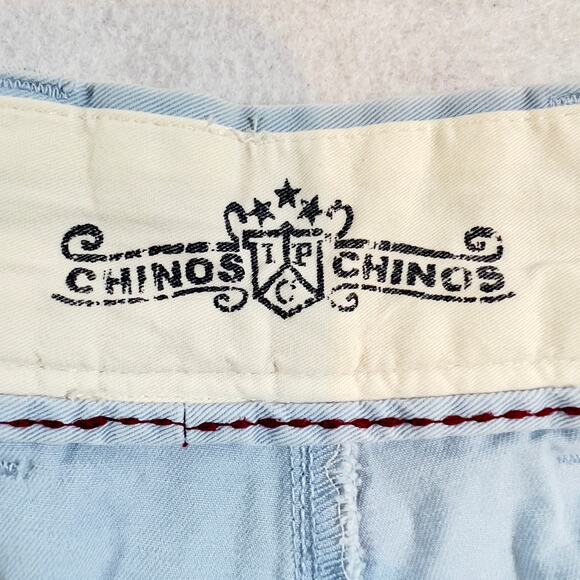 Indigo Palms Chinos Men's W42 Vintage Made in Hong Kong B35TF1T 100% Cotton Blue - Picture 3 of 13